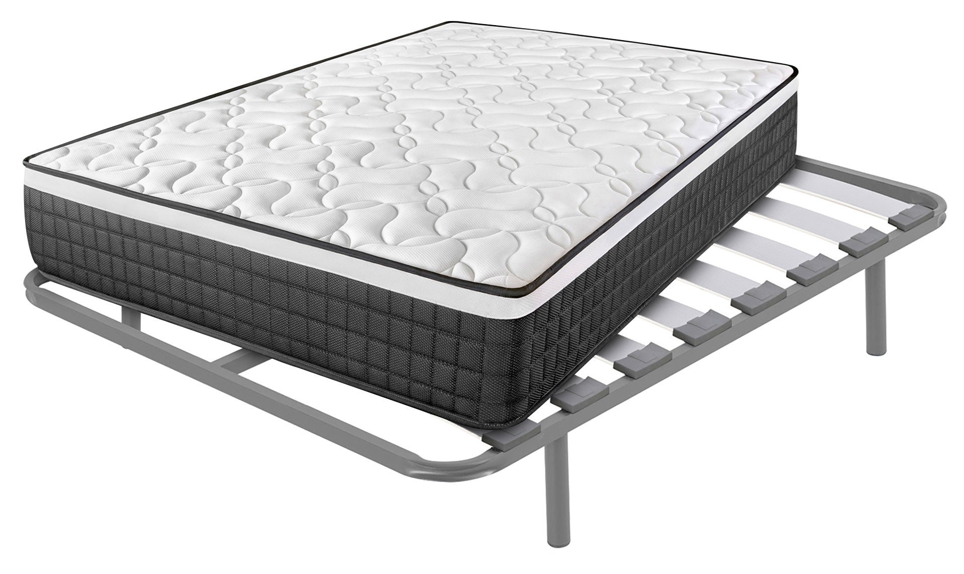 Colchón viscoelástico origin + somier hermes con 5 patas de 25 cm | medidas: 105x190 cm