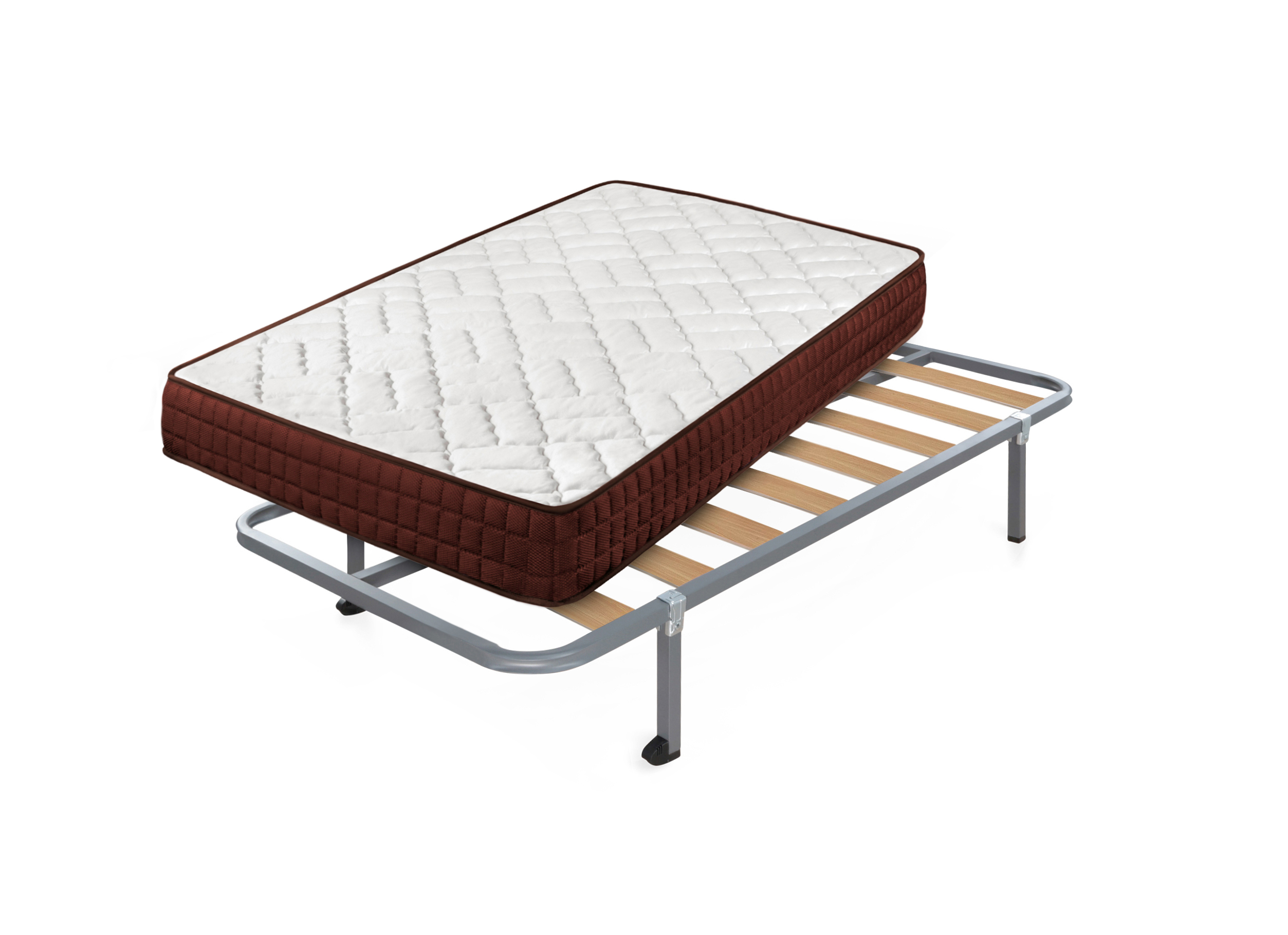 Colchón viscosoft ergos 18 + somier hades con 4 patas cuadradas de 25 cm | medidas: 105x190x18 cm