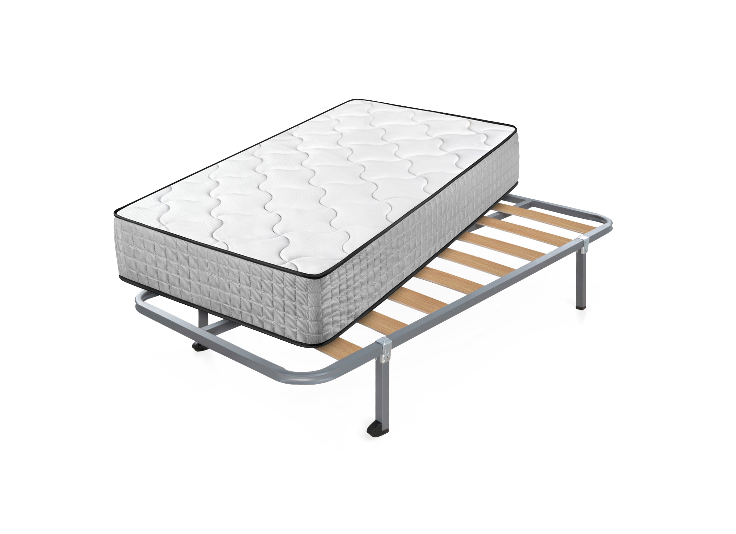 Colchón viscoelástico top dream + somier hades con 4 patas cuadradas de 25 cm | medidas: 105x190 cm