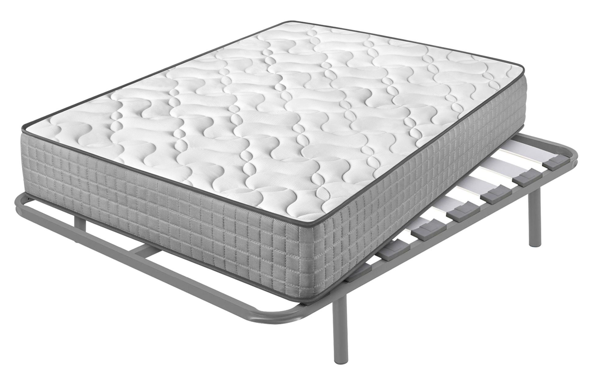 Colchón viscoelástico diamond fresh + somier hermes con 5 patas de 32 cm | medidas: 120x180 cm