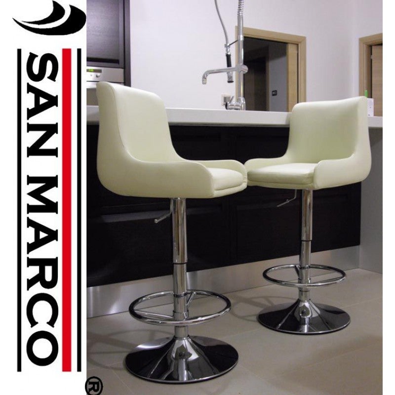 2 Sgabelli bar easy chair imbottiti bianchi