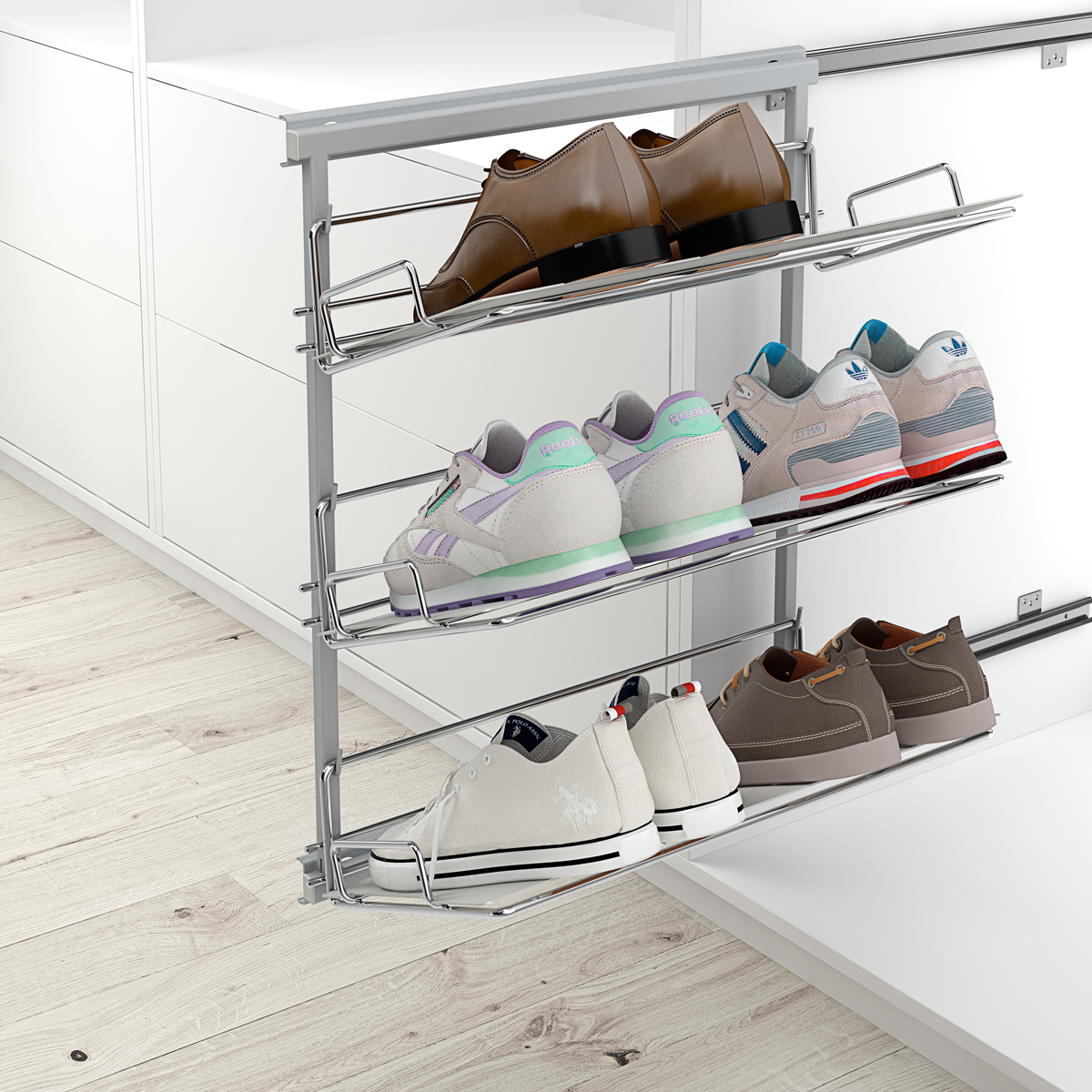 Bastidor extraíble zapatero de alto 1150mm