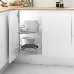 Menage Confort Cesto extraíble de rejilla metálica para mueble de cocina -  Ancho 412-418 mm