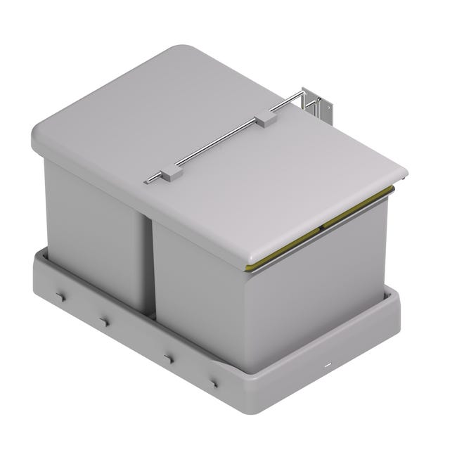 Cubos de Basura y Reciclaje con Tapa automática para cajón de Cocina - 16L  + 16L