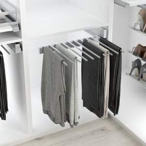 Pantalonero extraible para armario, perchero multifunción, base de aleación  de aluminio, riel deslizante silencioso de tres secciones, varilla