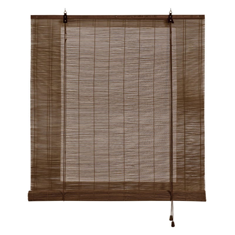 Estores de Bambú, estor enrollable de Bambú natural exterior e interior  Marrón Oscuro, 150 x 175 cm