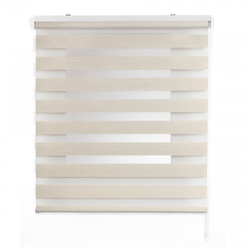 Tenda a Rullo Notte e Giorno installazione senza foratura EasyFix  Bianco-grigio-beige 60x180 cm