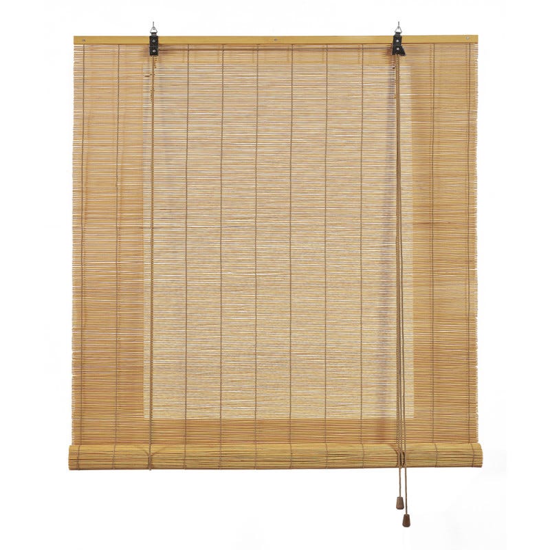 Estor Enrollable de Bambú, Producto Terminado, Marrón oscuro, 60 x 160 cm