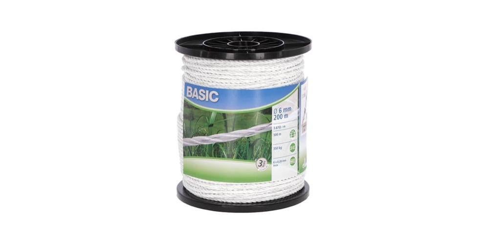 Corde Polyester 5mm - 200m Blanc - Haute Résistance 490kg - Pour Bricolage Et Extérieur