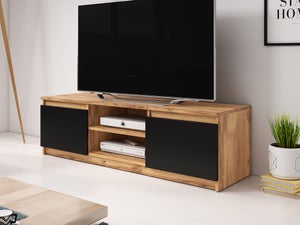 Meuble TV 120cm collection MILO. Coloris chêne. Style design.
