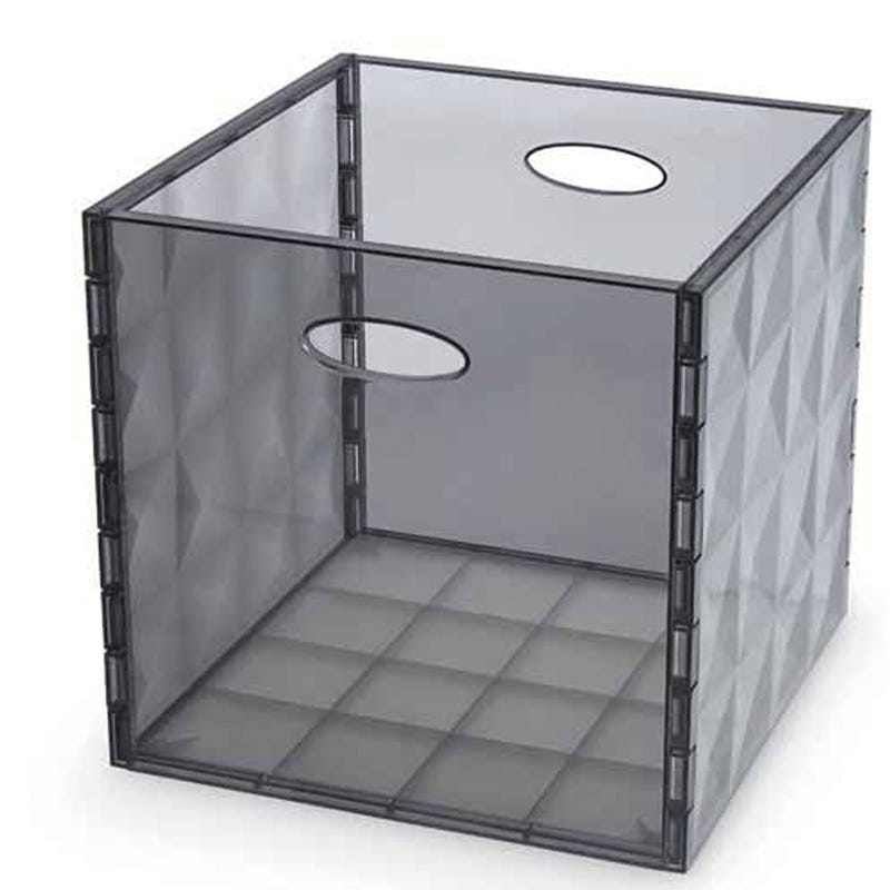 Caja cristal transparente/gris Alt. 30x31x31cm