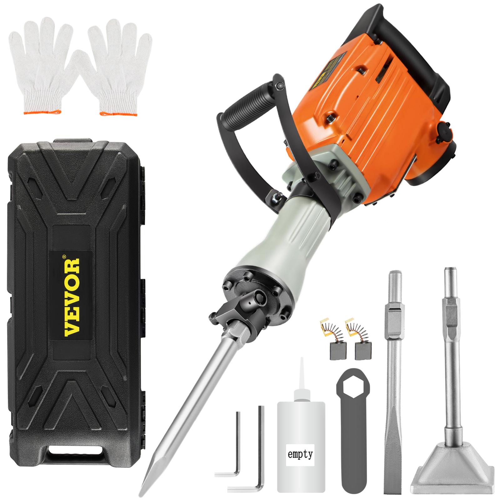 VEVOR Marteau Piqueur Marteau de Démolition Électrique 65 A 2600 W avec 3 Burins Leroy Merlin