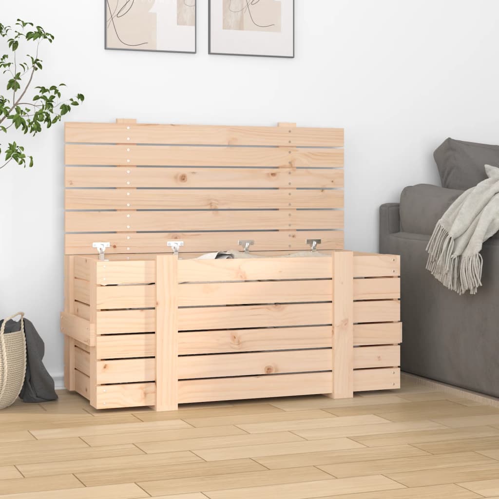 Caja apilable resistente de madera maciza de pino 35,3x60x28,5cm