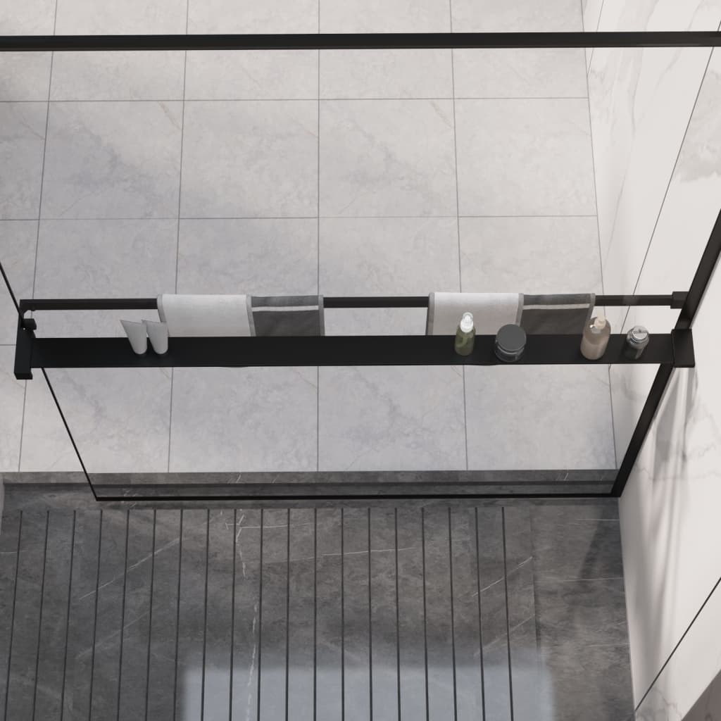 Elegance mensola doccia a muro 2 livelli rettangolare nero opaco