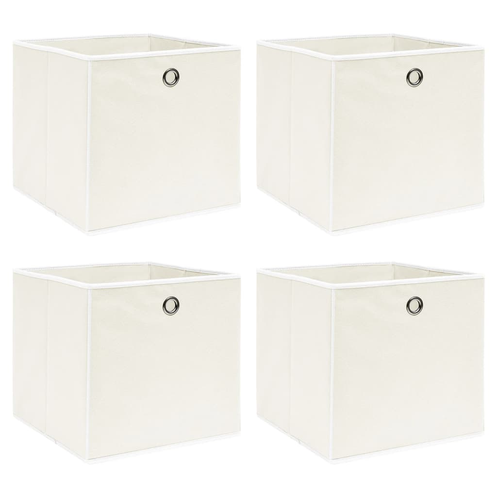 Maison Exclusive - Boîtes de rangement 4 pcs Blanc 32x32x32 cm Tissu