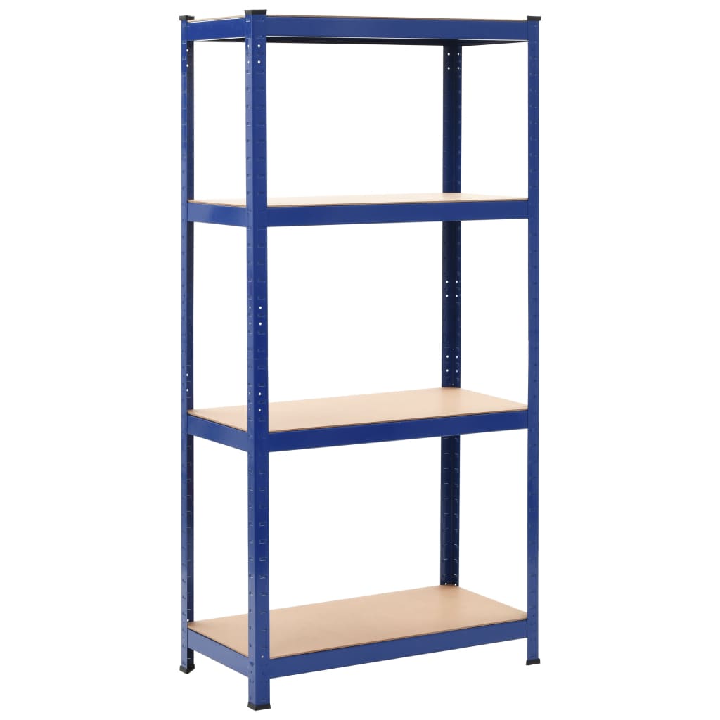 Maison Exclusive Estantería almacenaje 4 niveles azul madera contrachapada  acero