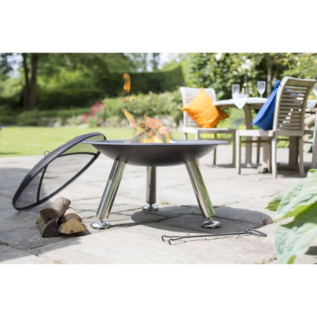 Braciere Da Esterno In Ferro Con Porta Legna Montana 70 cm Cook King