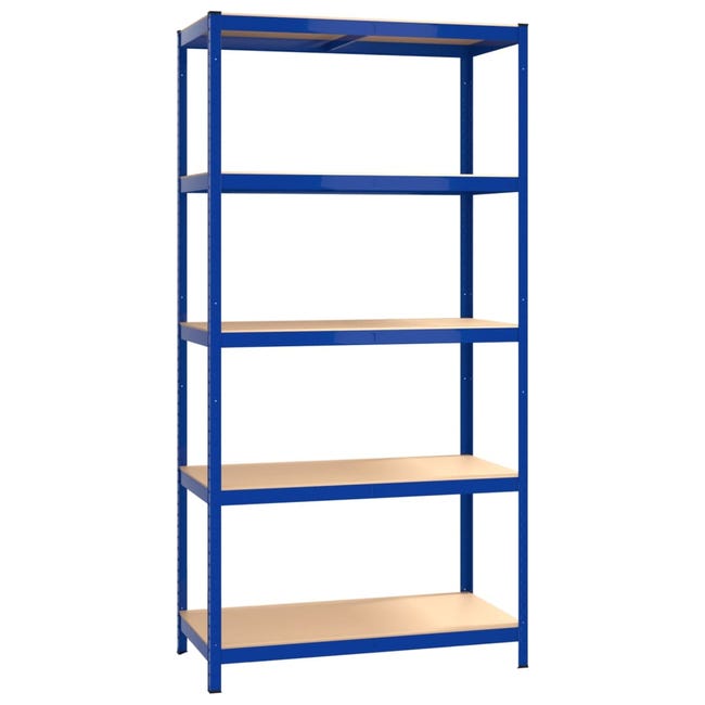 Maison Exclusive Estantería almacenaje 5 niveles azul madera contrachapada  acero