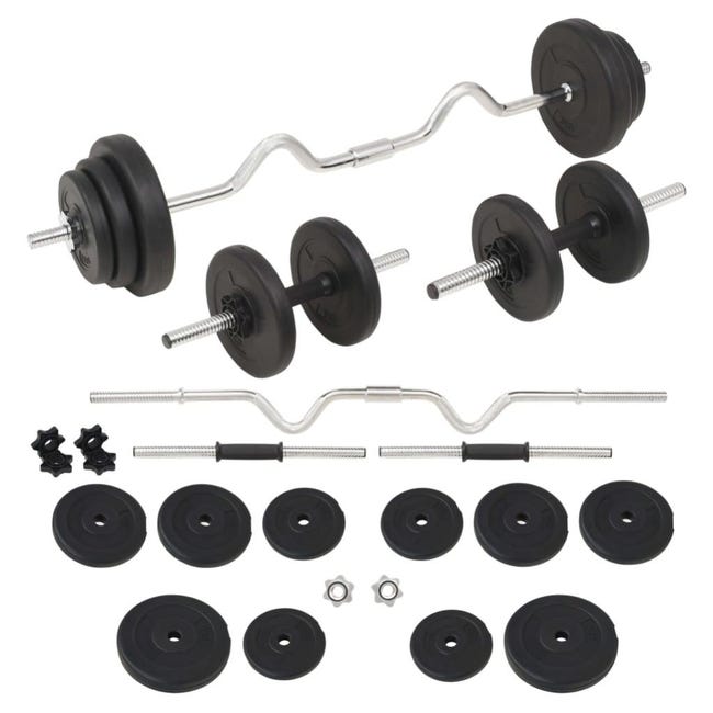 Set Manubri 3in1 Da 60kg - Con Bilanciere, Manubri Corti E Curl Bar, Pesi Inclusi, Per Allenamento Casa - Foto 3