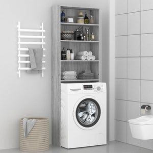 Meuble pour machine à laver standard 60 cm à poser POL blanc mat 4 niveaux  de rangement
