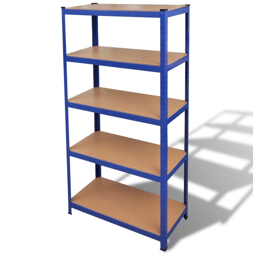 Maison Exclusive Estantería almacenaje 5 niveles azul madera ingeniería  acero