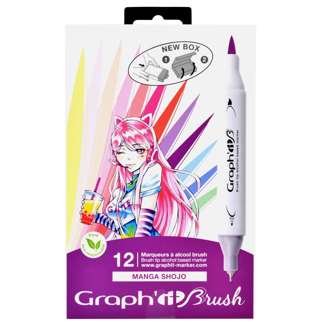Set di 12 pennarelli Graph'It Brush & Extra Fine - Manga Shojo