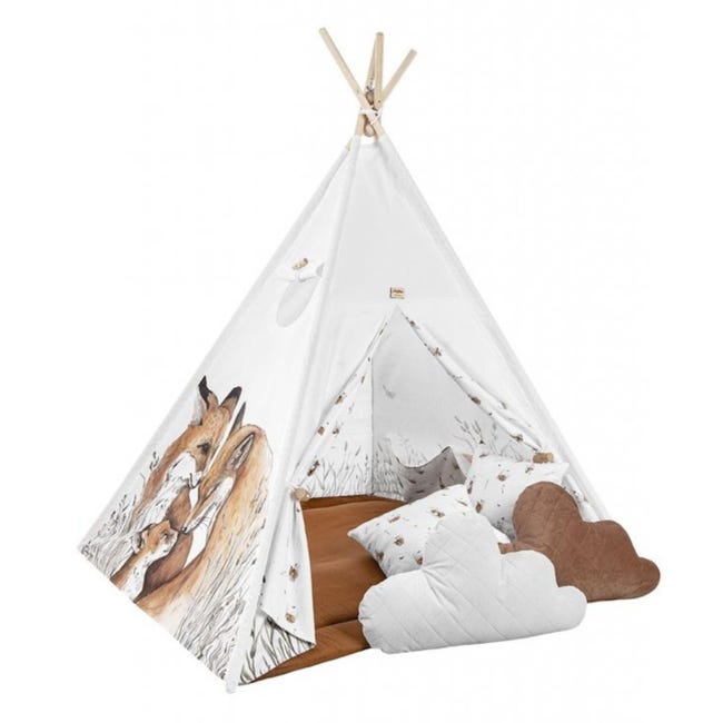 Cuscino VOID Fox Forest Snow Blue, 50x50 Cm, Federa In Poliestere Impermeabile, Antimacchia, Per Esterno E Interno, Con Cerniera