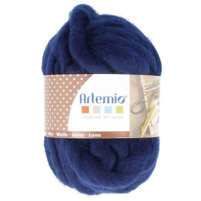 3 pelotes de laine épaisse 10 m - bleu nuit - Artemio