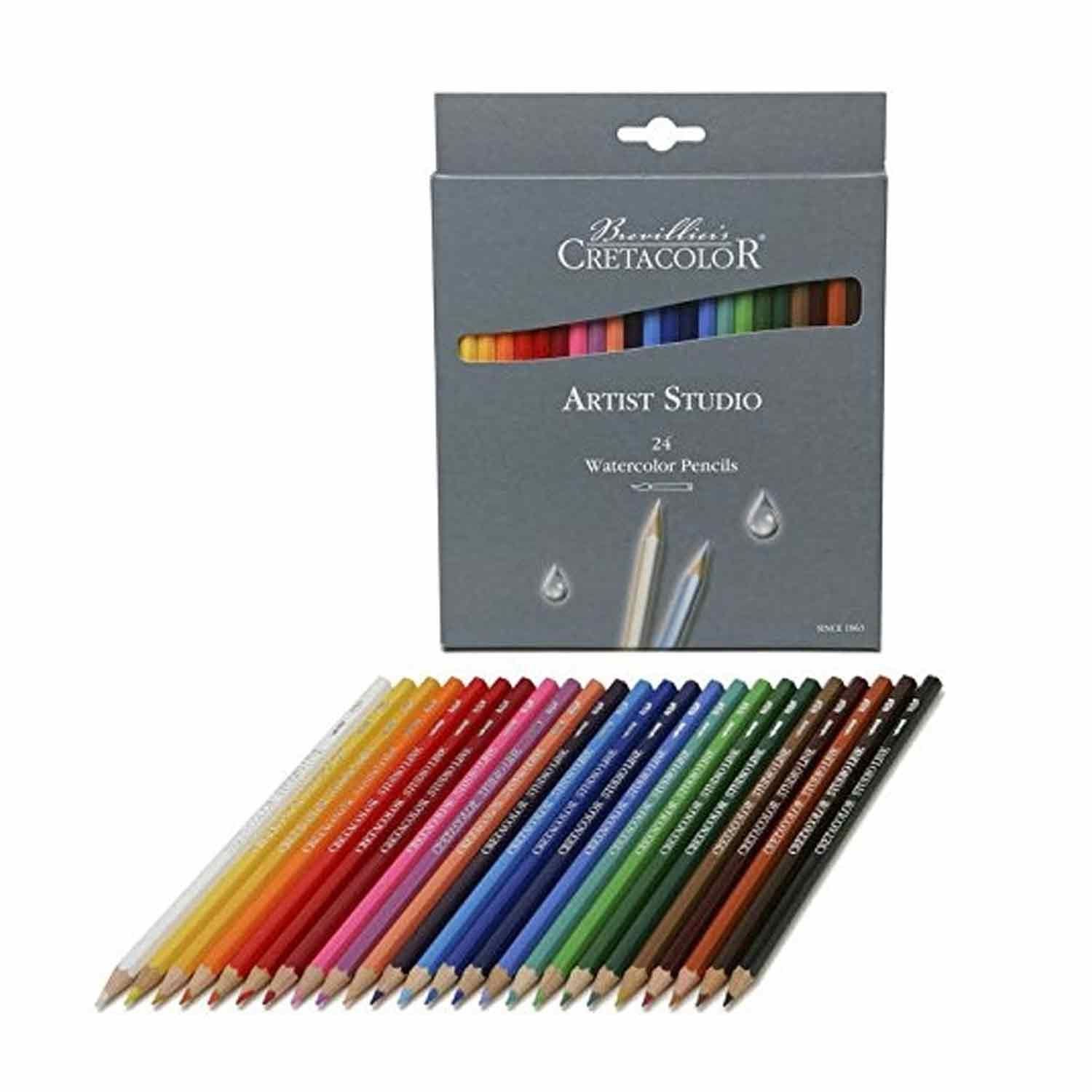 24 crayons de couleur aquarellables Artist Studio - Brevillier's Cretacolor