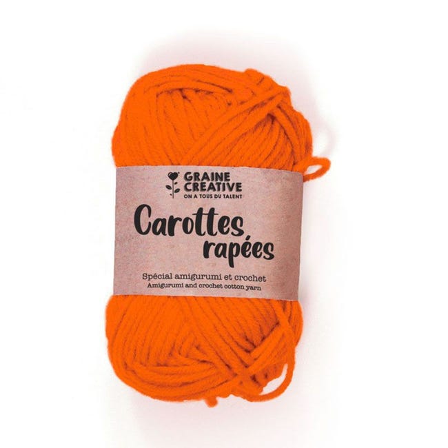 2 fils de coton pour crochet 55 m - orange - Graine Créative