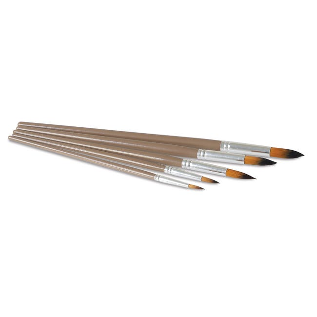 5 pennelli per acquerello con punta tonda