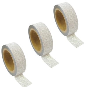 Papier cadeau uni pailleté Argent - masking tape