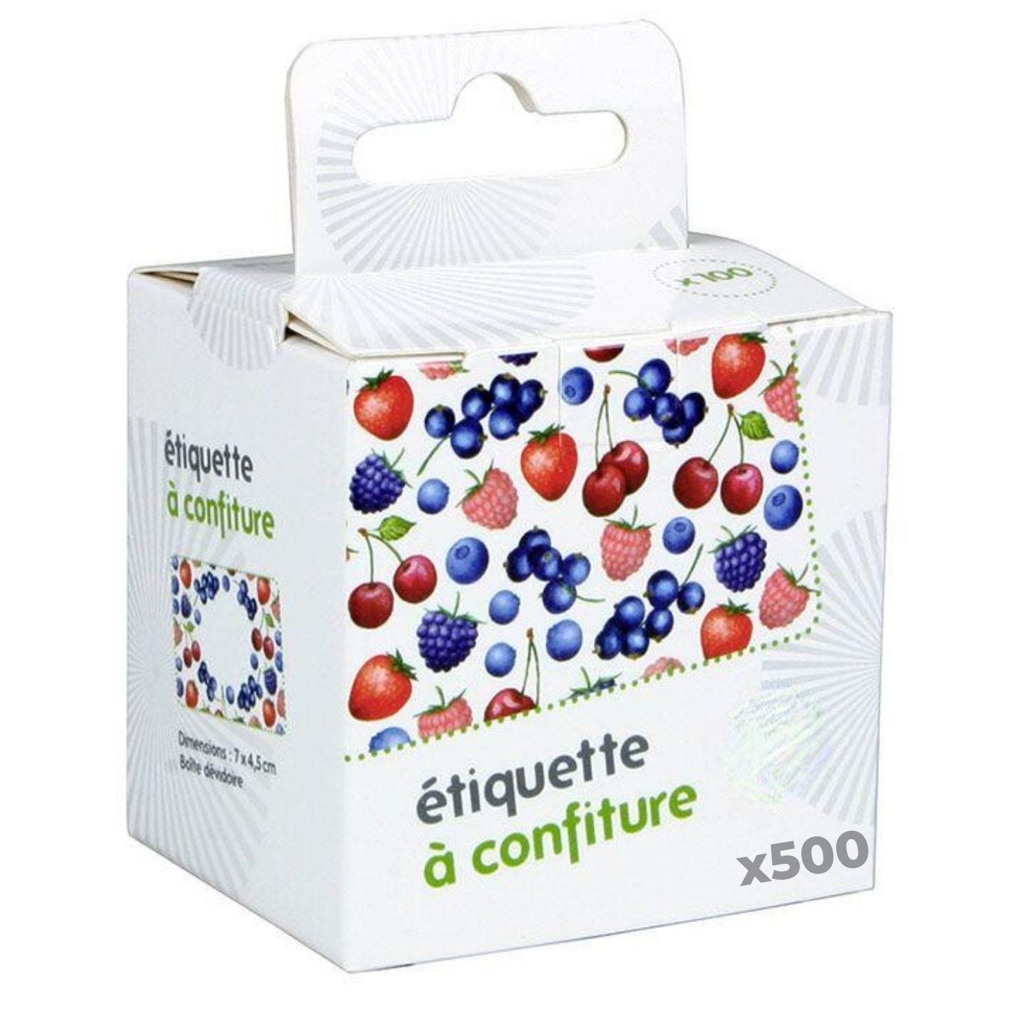 500 étiquettes à confiture - Motifs fruits rouges - Chevalier