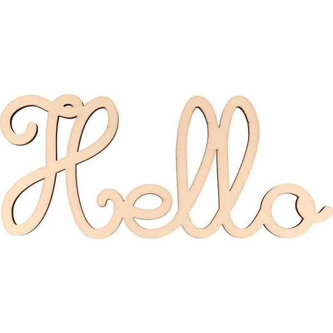 Mot en bois 25 x 11 cm - Hello - Artemio | Leroy Merlin