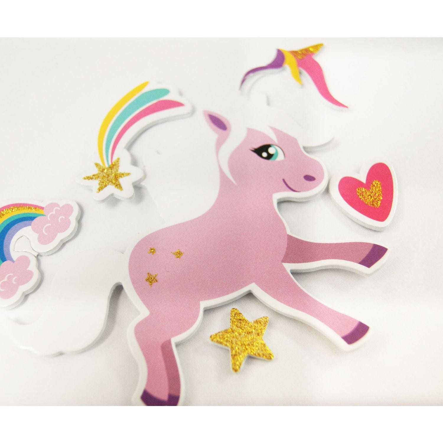 30 adesivi - schiuma EVA - Unicorni da personalizzare