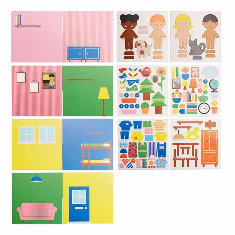 Je construis ma maison, personnages et autocollants Kikkerland Leroy Merlin