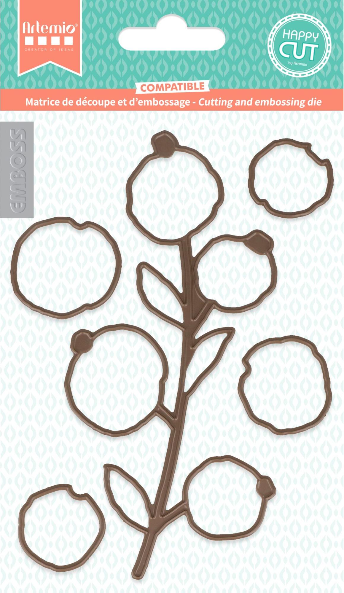 Artemio Dies Fiori Set di 2 Matrici di Taglio, Acciaio, Argento, 8 x 1