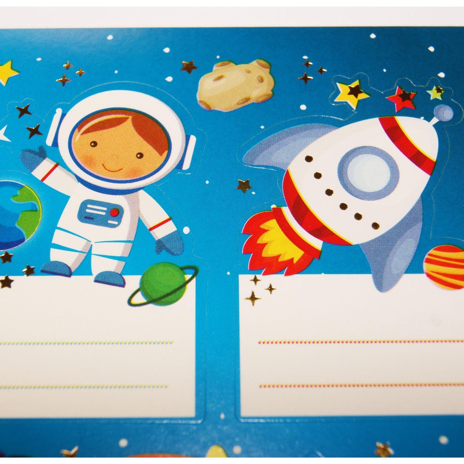 Tiquettes Adh Sives Scolaires Rectangle Astronautes Dans L