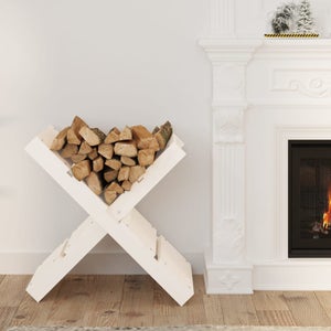 VidaXL Portaceppi da esterno bianco 108x52x74 cm legno massello pino Porta  legna 