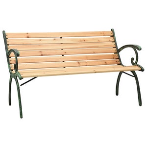 Banc de jardin en fonte, et bois : Bretagne (130cm) - MOBILIER DE