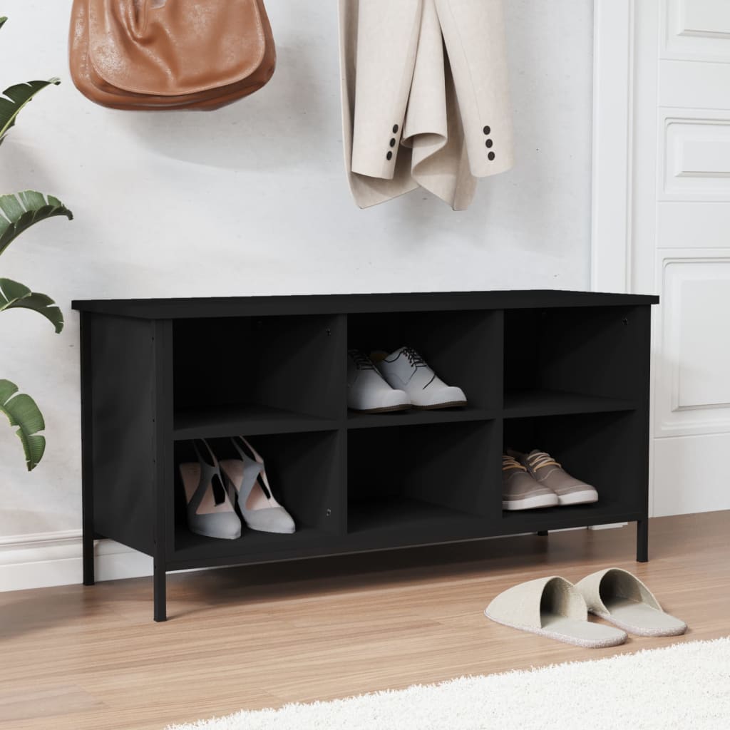 Mueble zapatero madera contrachapada negro 100x35x50 cm Leroy Merlin