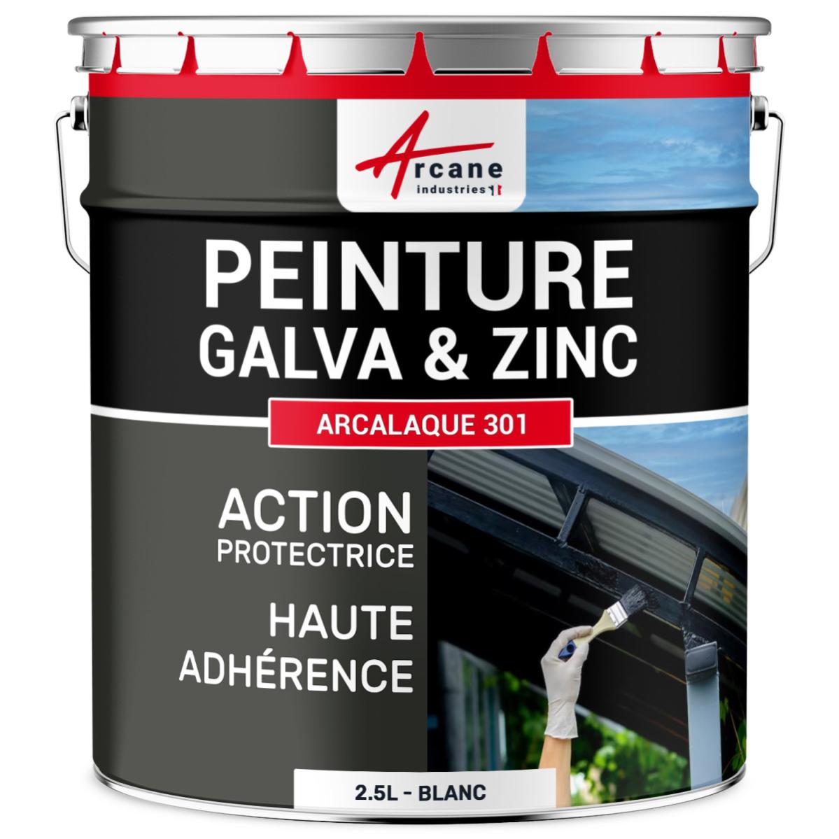 Peinture Galva Zinc Toiture Gouttière Arcalaque 301. Blanc Ral 9003