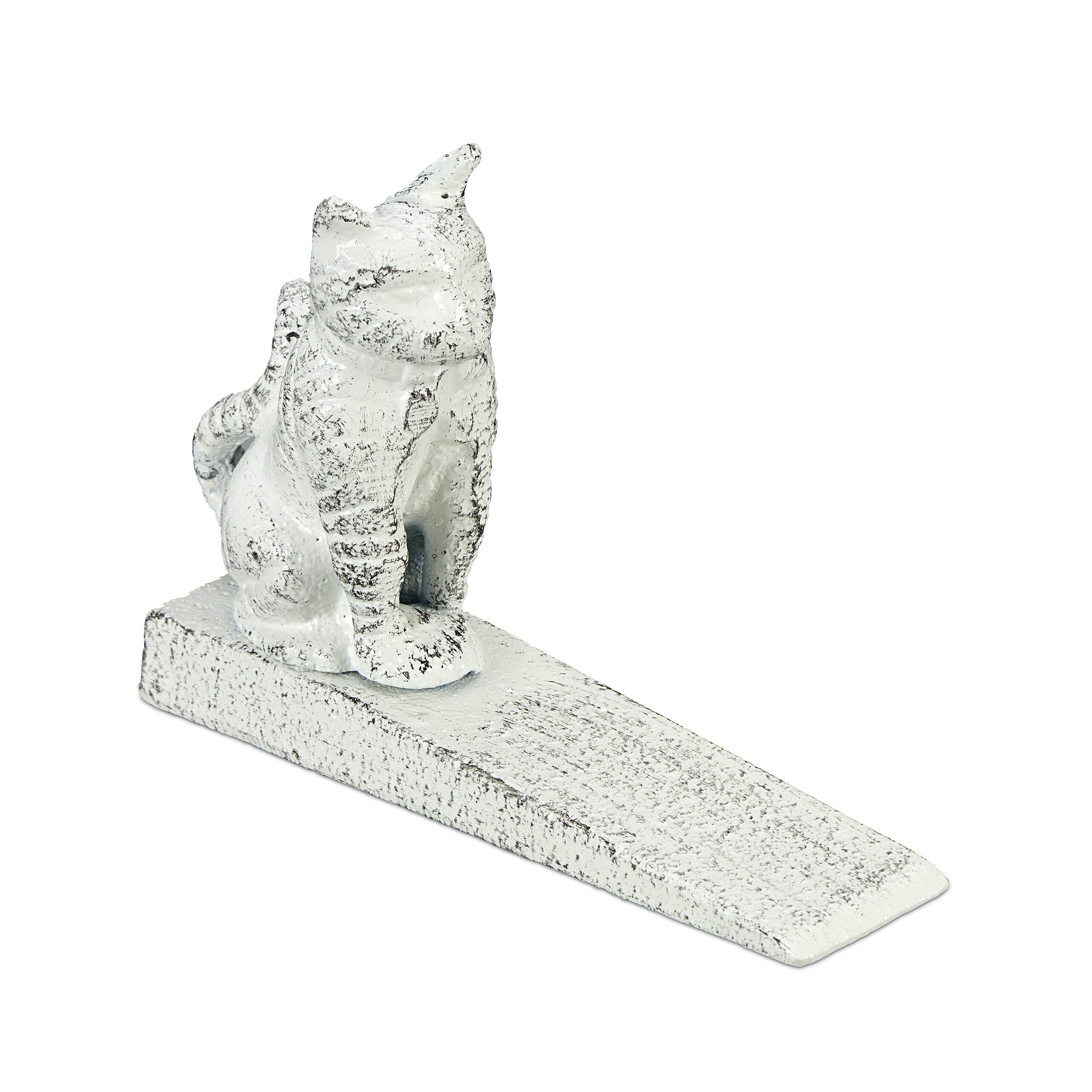 Relaxdays Cuneo Fermaporta con Gatto Decorativo, in Ghisa, Pesante Blocca  Porta da Terra, HLP 11 x 15 x 4 cm, Bianco