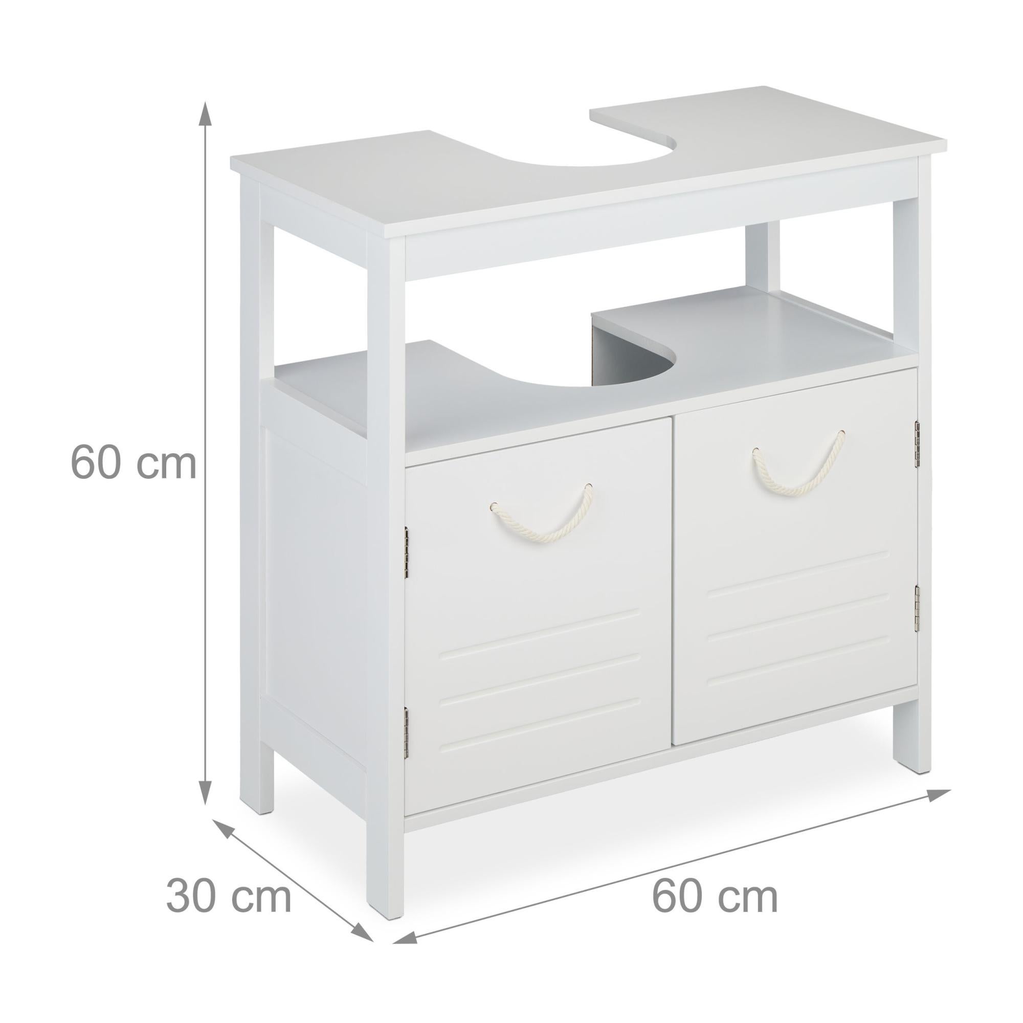 Mobile Sottolavabo Bamb&ugrave; 60x67x30cm - Armadietto Bagno Con Ante Magnetiche