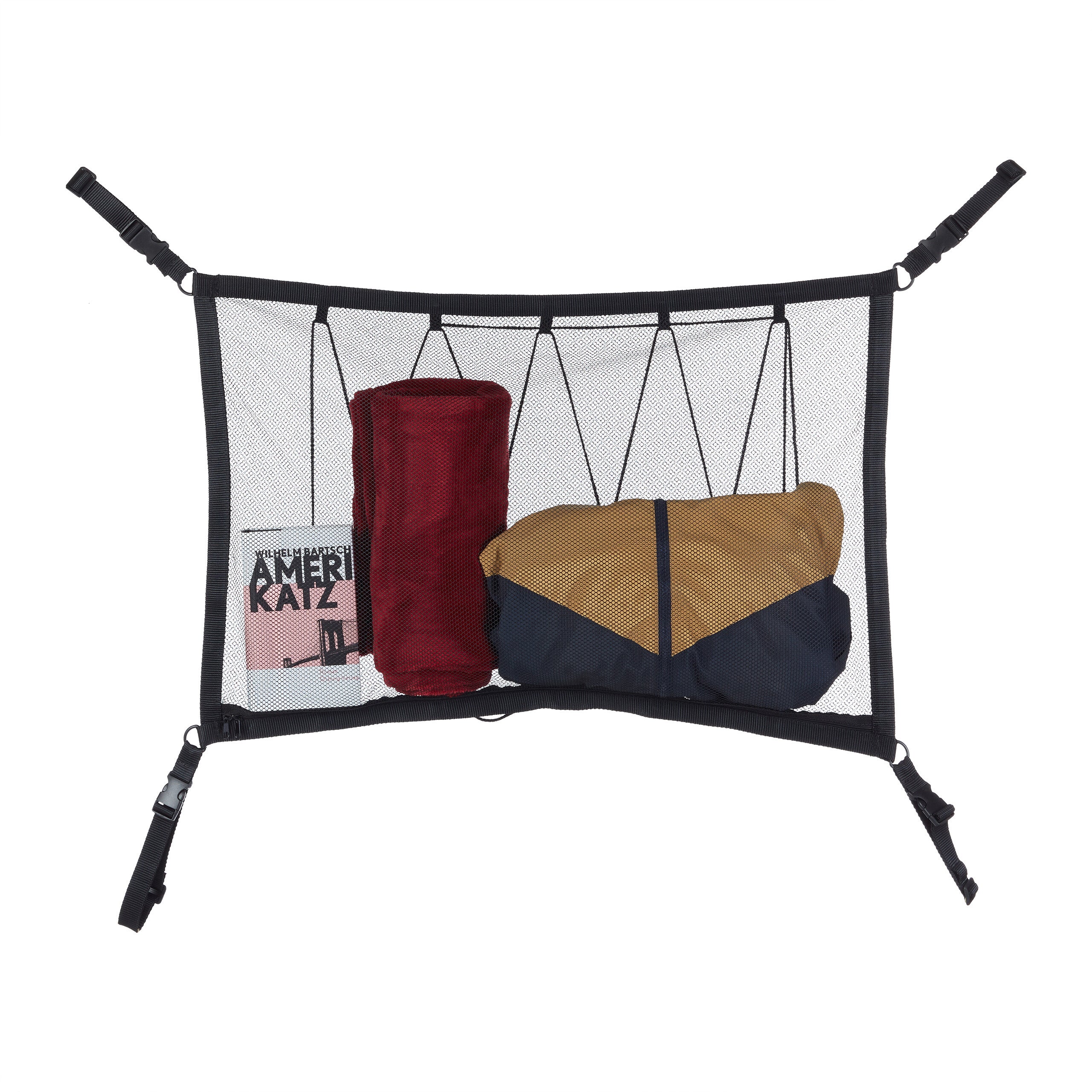 Relaxdays Filet pour toit de voiture, 65 x 90 cm, sac avec fermeture  éclair, cordelette, rangement véhicule, noir