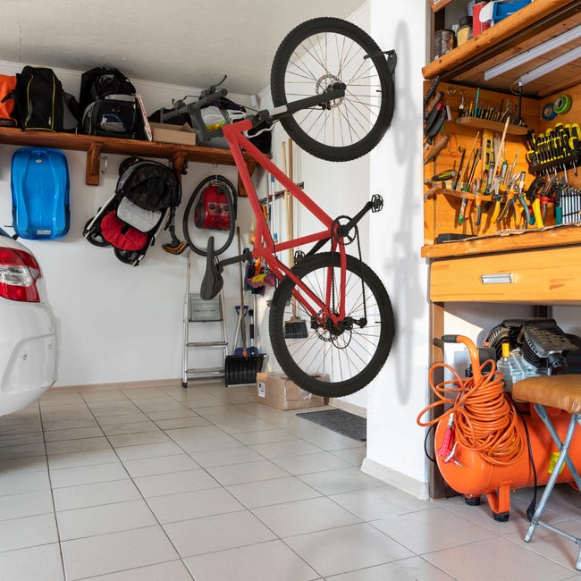 Taille L ORANGE - Support Mural Vélo VTT Rack Crochet de Rangement Vertical  Porte-vélo Maison Magasin Garage