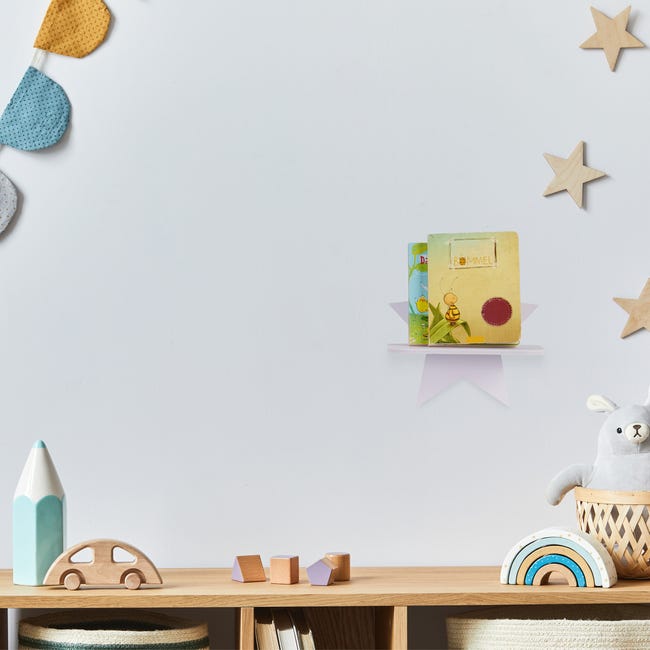 Relaxdays, Mensola da Parete a Forma di Stella, per la Cameretta dei Bambini,  HLP: 27,5 x 25 x 11,5 cm, in Legno, Bianco