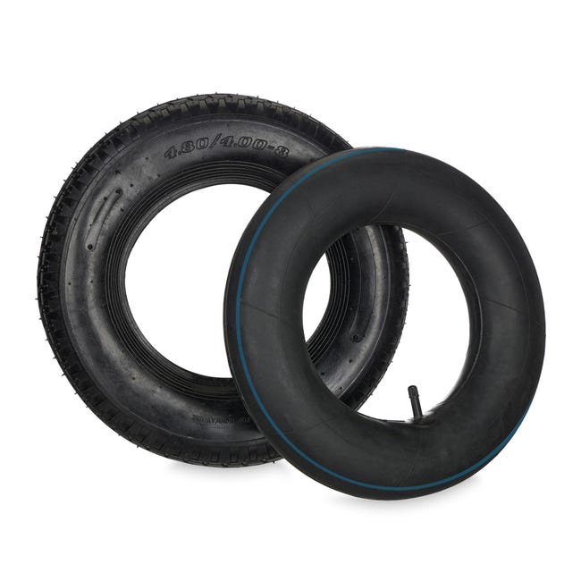 Ruota per Carriola 3.50-4, Set 4 Gomme con Camera d'Aria, Cerchione in Acciaio, Ruotino Scorta, Nero Grigio, Relaxdays | Leroy Merlin Ruota per Carriola 3.50-4, Set 4 Gomme con Camera d'Aria, Cerchione in Acciaio, Ruotino Scorta, Nero Grigio, Relaxdays | Leroy Merlin