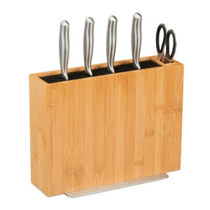 Relaxdays Range-ustensiles pour tiroir, 16 couteaux & aiguisoir
