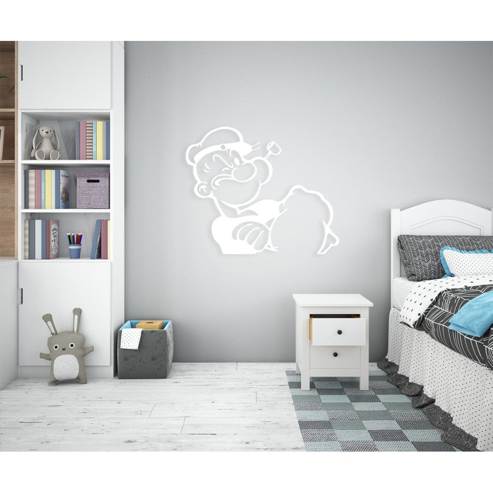 POPEYE - Adesivo Murale Wall Sticker In Vinile 55x65 Cm - colore BIANCO